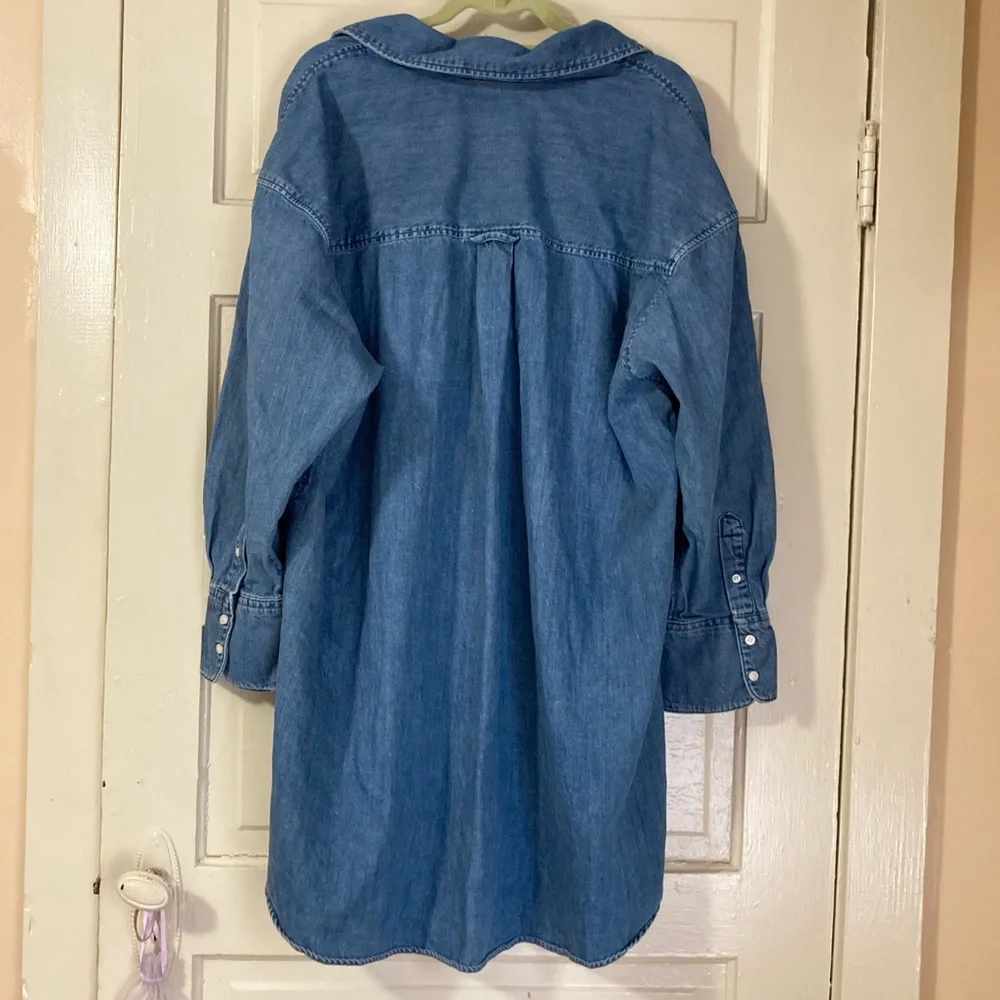 Denim Blue Shirt Dress - Picture 4 of 9